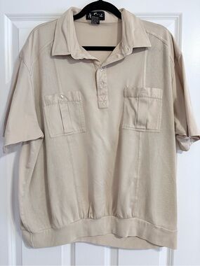 Alan Stuart Men’s Cream Short-Sleeve Polo Shirt